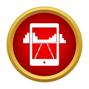 Mobile device displaying augmented reality navigation system Stock Illustration
