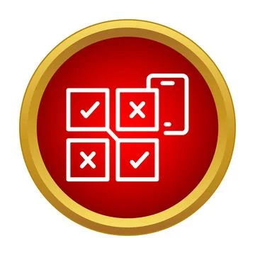 Mobile device displaying checkbox validation for online voting イラスト素材