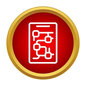 Mobile device displaying a complex flowchart strategy Stock Illustration