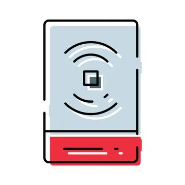 Mobile device displaying contactless wireless payment signal Stock Illustration