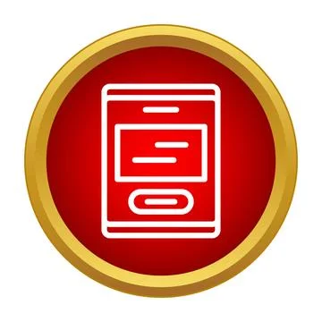 Mobile device displaying content in round icon 스톡 일러스트