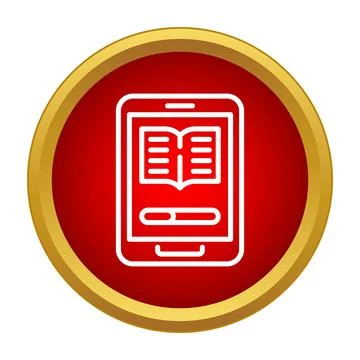 Mobile device displaying ebook for online education Stock Illustration