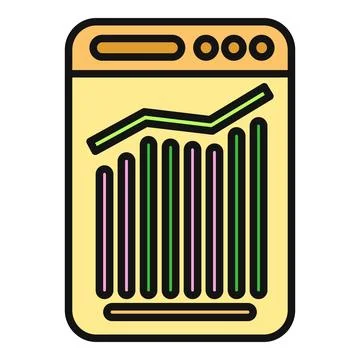 Mobile device displaying financial growth bar chart Stock Illustration