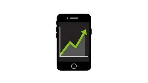 Mobile device displaying growth chart Stock Illustration