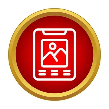 Mobile device displaying image icon button concept 스톡 일러스트