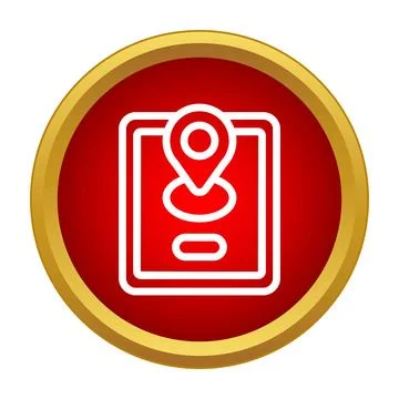 Mobile device displaying location on a digital map Stock Illustration