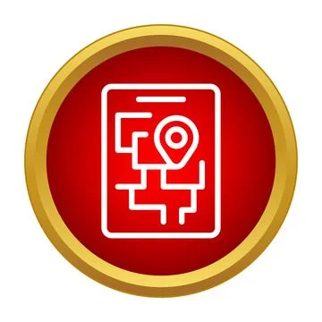 Mobile device displaying map and location pin icon 스톡 일러스트