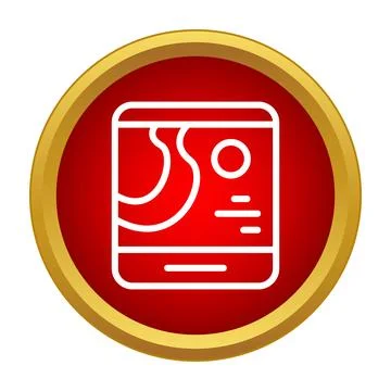 Mobile device displaying navigation map icon on screen Stockillustratie
