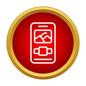 Mobile device displaying photo gallery application icon Stock Illustration