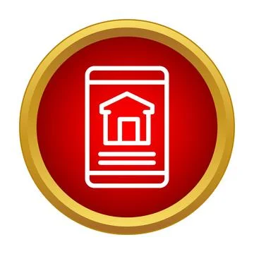 Mobile device displaying property search application icon Stock Illustration