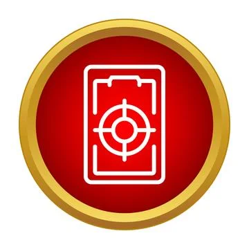 Mobile device displaying a target icon for goals Stock Illustration