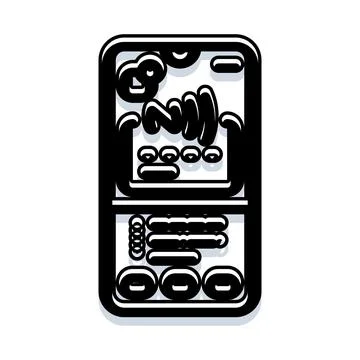 Mobile device displaying user interface and application icon Stock Illustration