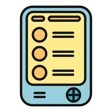 Mobile device displaying user interface menu application icon Illustrazione stock