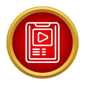 Mobile device displaying video content on app interface Illustrazione stock