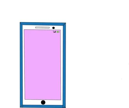 Mobile device frame featuring a soft pink screen interface Stock Illustration