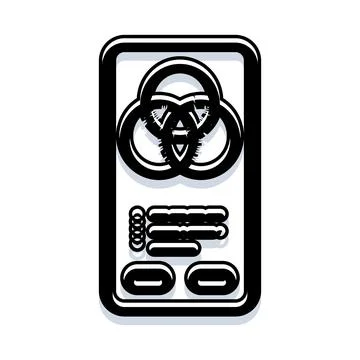 Mobile device graphic with interlocking settings and user interface elements Illustrazione stock