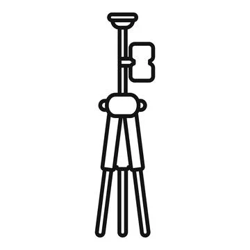 Mobile device holder standing for stable recording Stock Illustration
