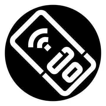 Mobile device icon connecting to wireless network Stock Illustration