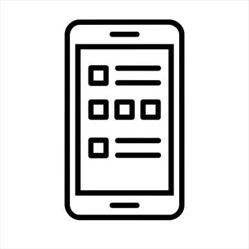 Mobile device list menu icon 8K ultra quality graphic with an interface icon 스톡 일러스트