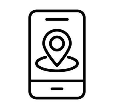 Mobile Device with Location Pin Icon Illustrating Navigation Concept Stock Illustration
