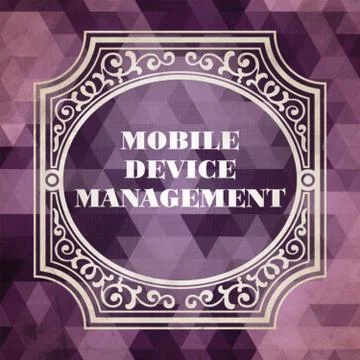 Mobile Device Management Concept. Vintage design. Illustrazione stock