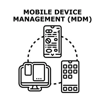 Mobile device management mdm securing digital devices across platforms 스톡 일러스트