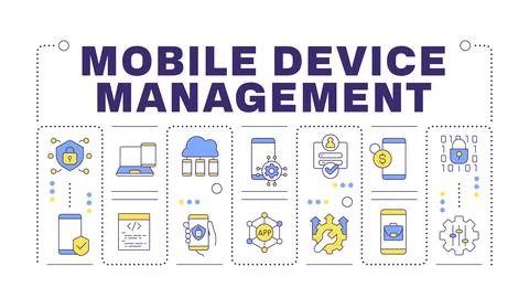 Mobile device management word concept isolated on white イラスト素材