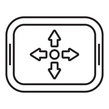Mobile device navigation with four way arrows showing direction control Illustrazione stock