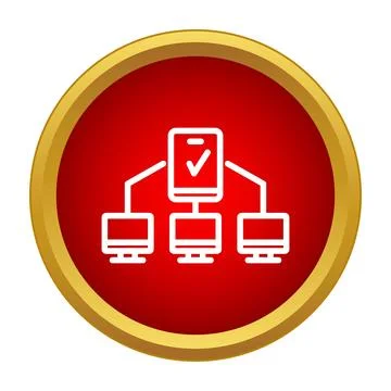 Mobile device networking connecting to multiple computers Stock Illustration