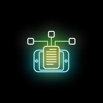 Mobile device networking data sharing connection icon Stock Illustration