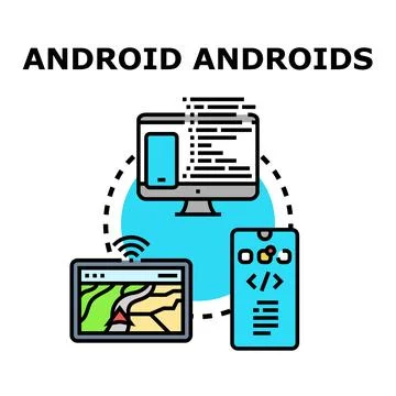 Mobile device operating system developing apps concept Stock Illustration