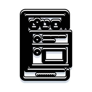 Mobile device operating system interface development icon 스톡 일러스트