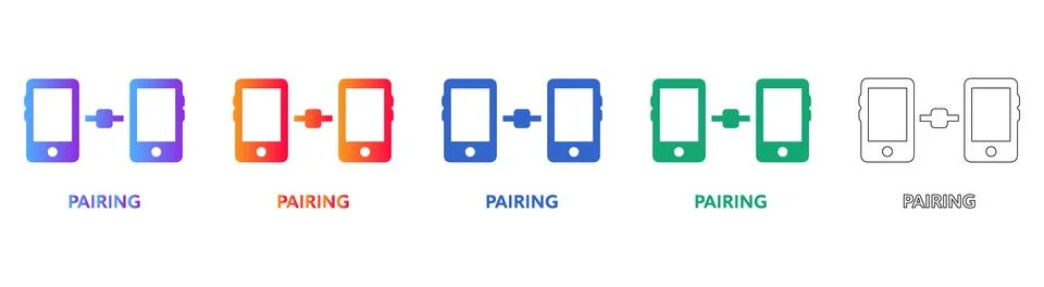 Mobile Device Pairing Icons Illustration