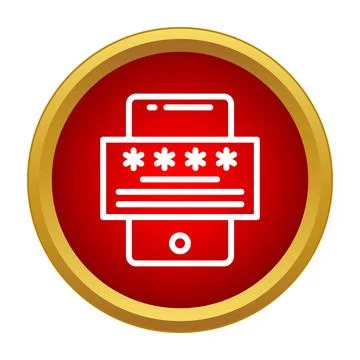 Mobile device password entry for data security access Stock Illustration