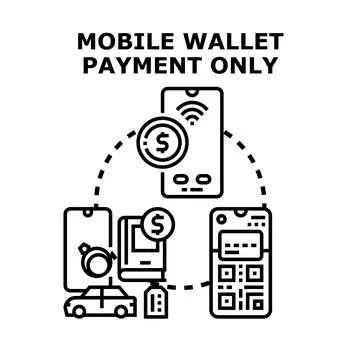 Mobile device payment option for digital transactions Stock Illustration