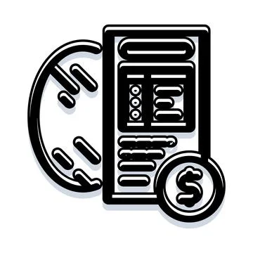 Mobile device processing digital payment with dollar currency Illustrazione stock