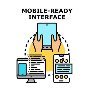 Mobile device ready interface developing concept Stock Illustration
