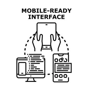 Mobile device ready interface developing concept Ilustración de archivo