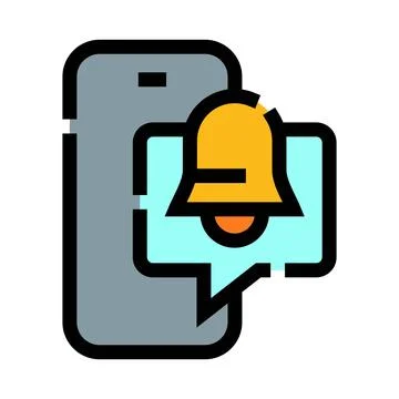 Mobile device receiving message notification bell alert Stock Illustration