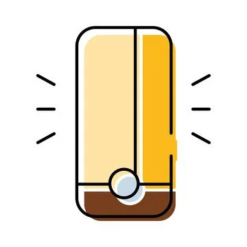Mobile device ringing with notification or alarm Stock Illustration