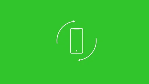 Mobile Device Rotate Symbol Green Screen Motion Graphics Stock Footage 332750662