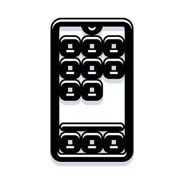 Mobile device screen displaying app icons Stock Illustration