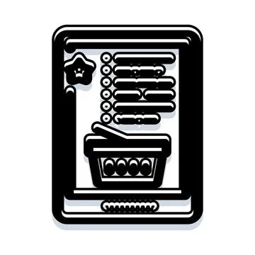 Mobile device screen displaying online shopping application Stock Illustration
