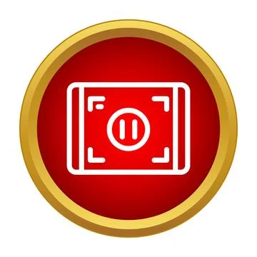 Mobile device screen displaying pause video icon Stock Illustration