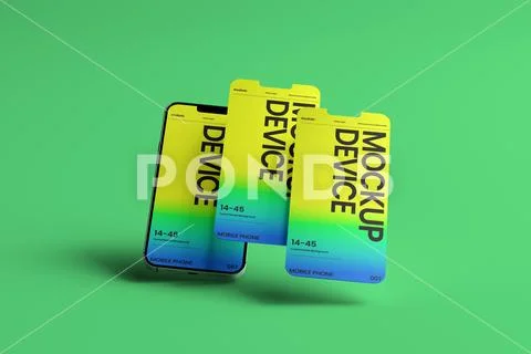 Mobile Device Screen Mockup Template PSD Template