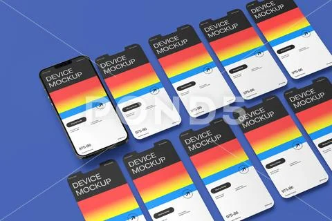 Mobile Device Screen Mockup Template PSD Template