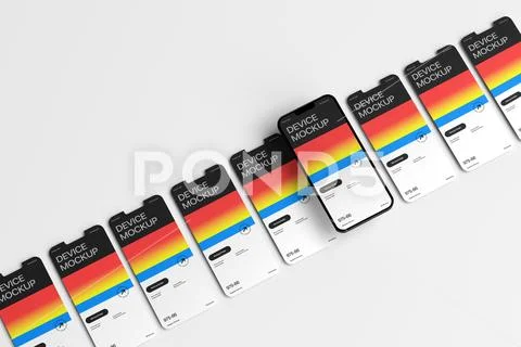 Mobile Device Screen Mockup Template PSD Template