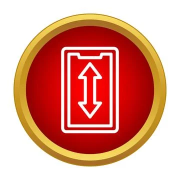 Mobile device screen showing scrolling arrows icon Illustrazione stock