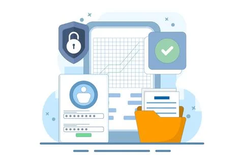 Mobile device security concept with password Stock Illustration
