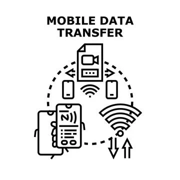 Mobile device sending and receiving data transfer concept Stock Illustration